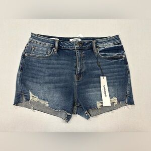 Vigoss denim jean shorts Ace short high rise frayed hem 31/12 with 3” inseam NWT